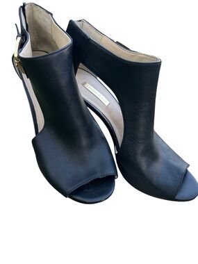 Louise et Cie Black Leather Peep Toe High Heels – Size 8.5M / 38½ ✨